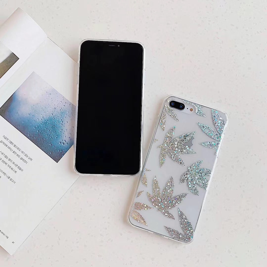 Electroplated leaf pineapple maple phone case