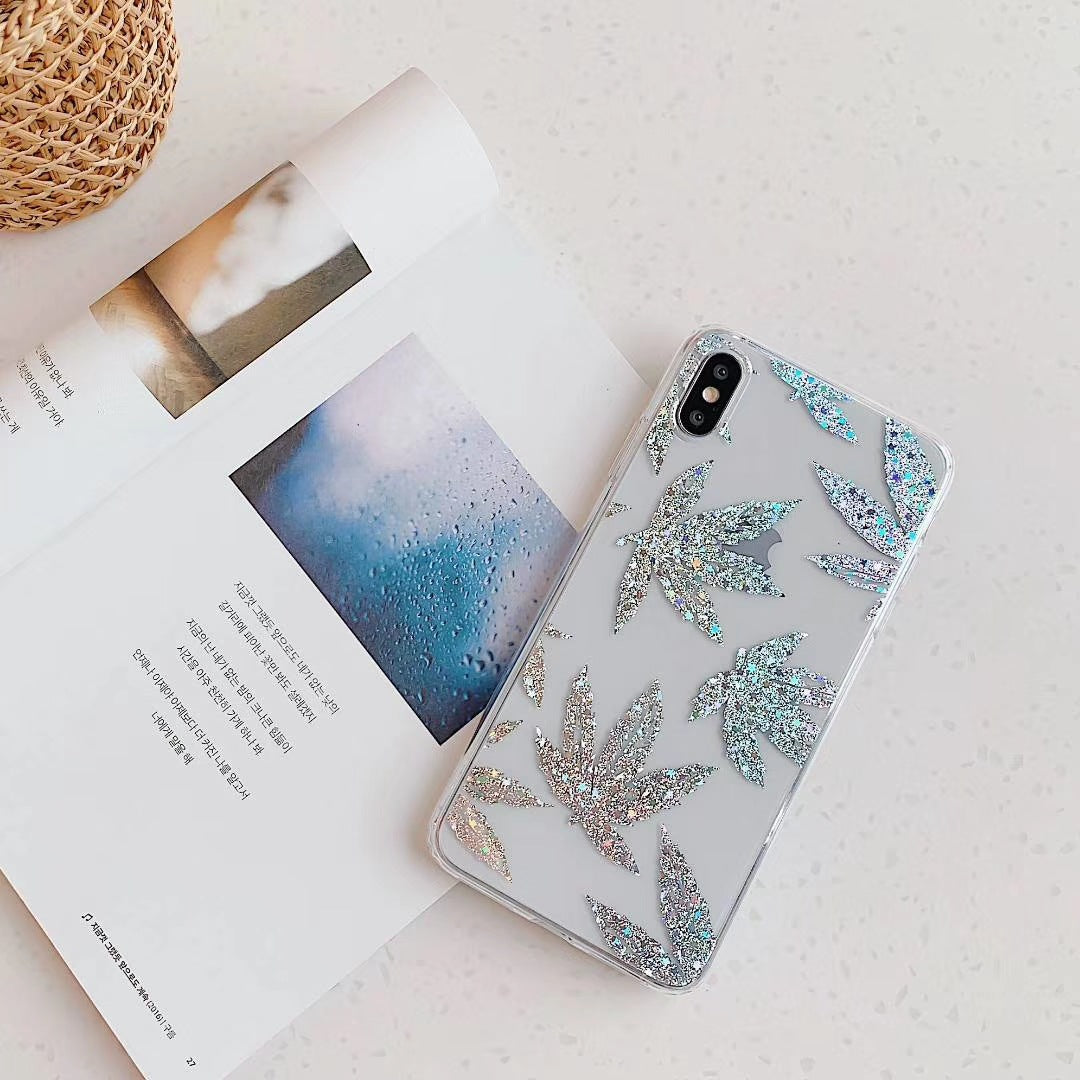 Electroplated leaf pineapple maple phone case